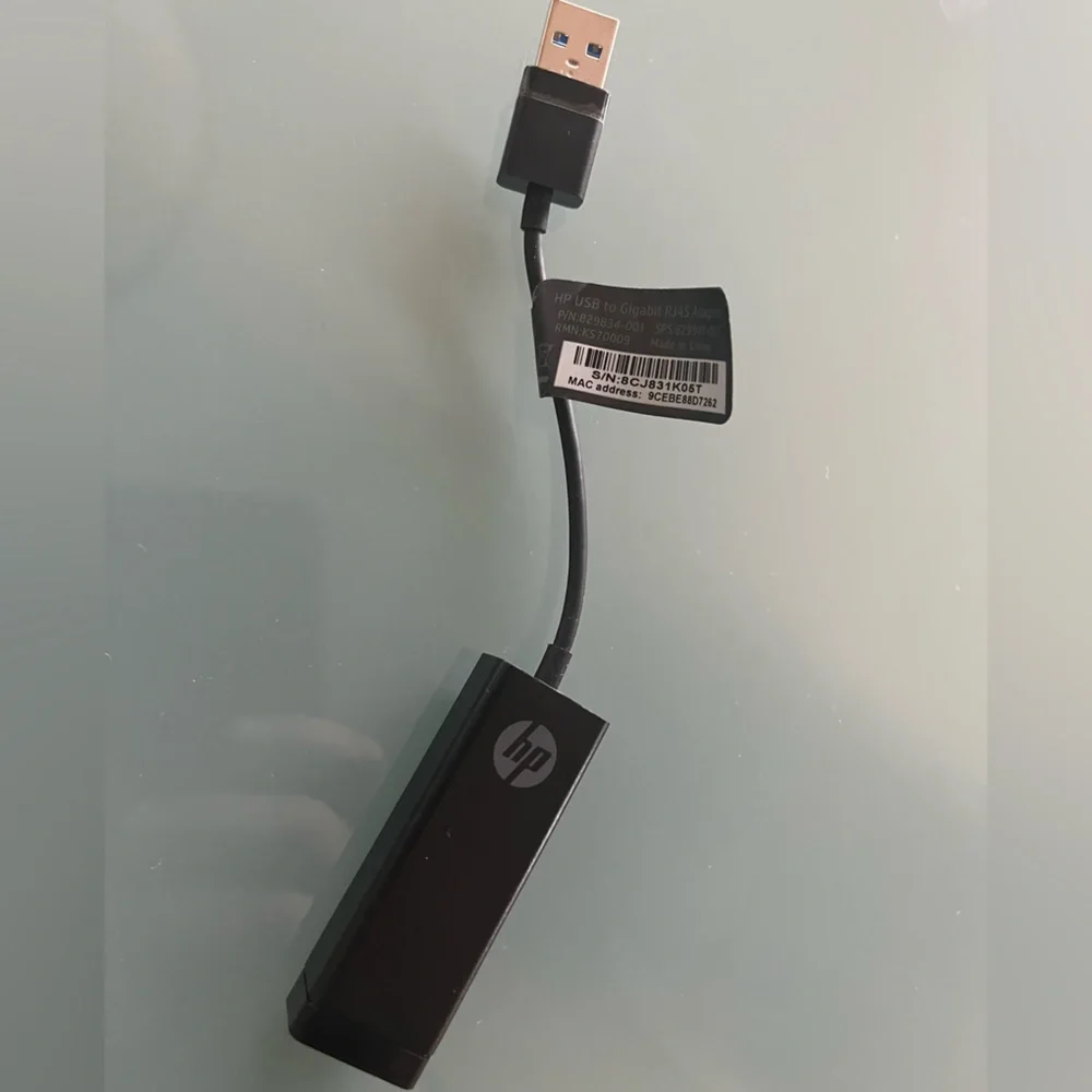 New Original HP USB-C to RJ-45 Adapter PN 829834-001 SPS 829941-001 Black